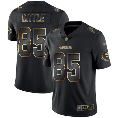 San Francisco 49ers Limited Black Gold Men George Kittle NFL Jersey #85 Vapor Untouchable->women nfl jersey->Women Jersey